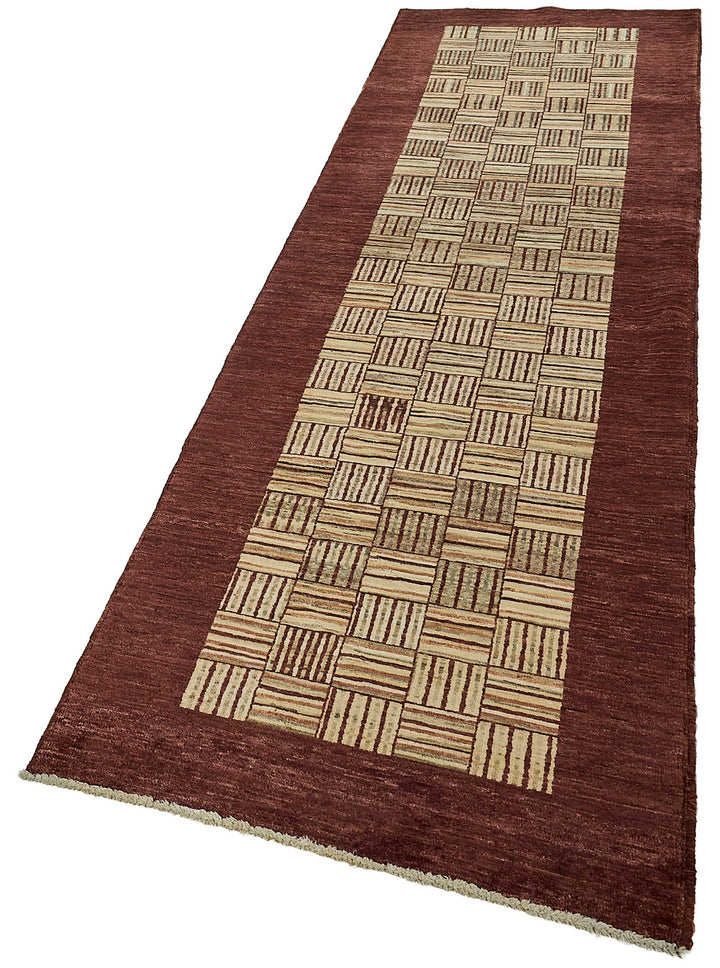 3x10 Red Geometric Oushak Rug - 51412