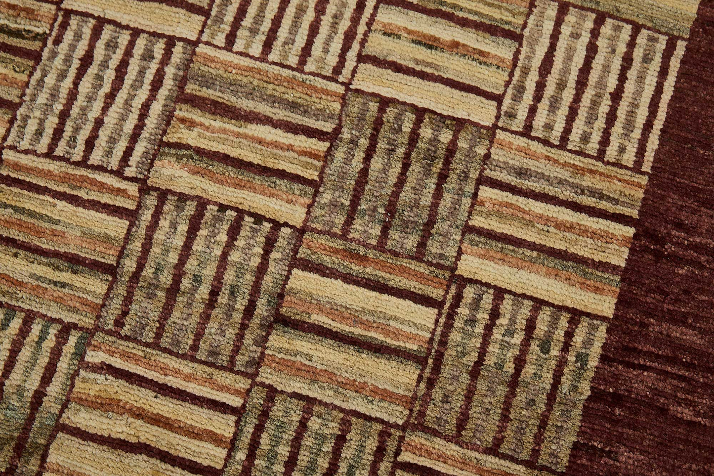 3x10 Red Geometric Oushak Rug - 51412