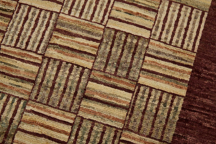 3x10 Red Geometric Oushak Rug - 51412