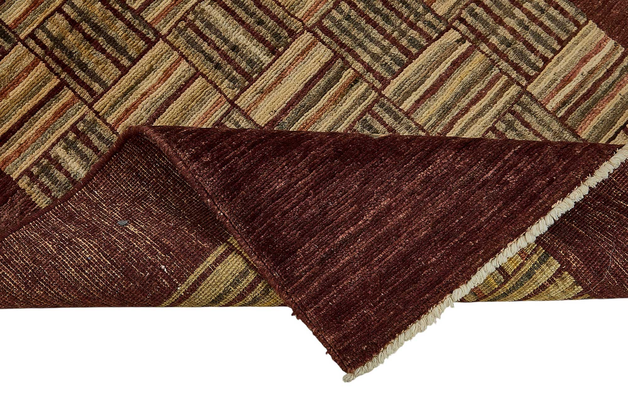 3x10 Red Geometric Oushak Rug - 51412