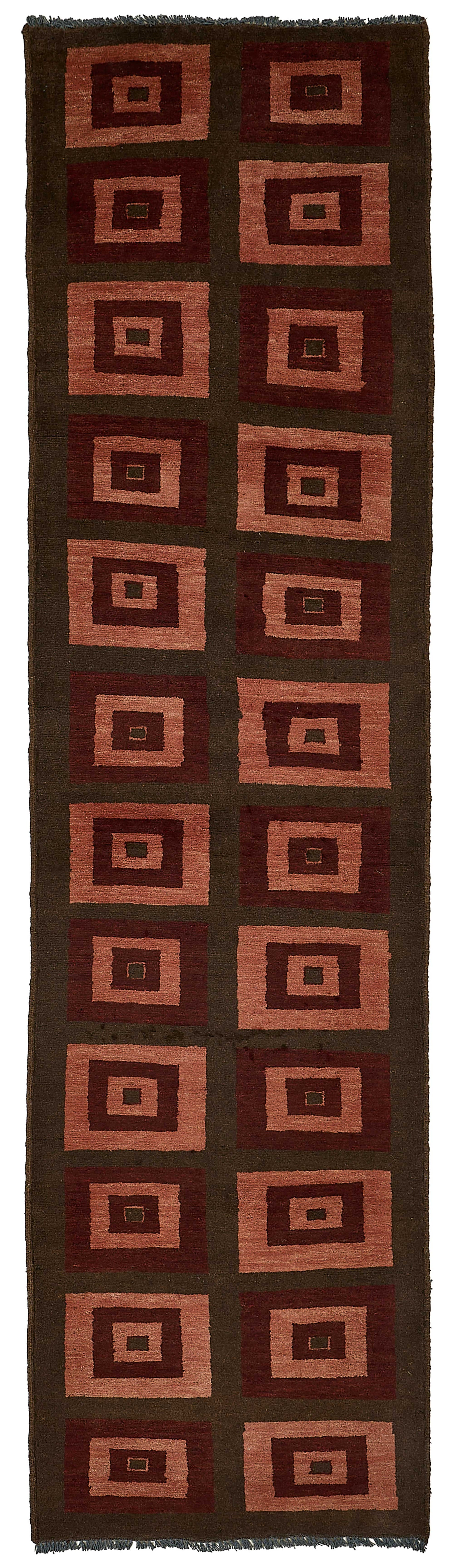 3x10 Brown Traditional Geometric Oushak Rug - 51414