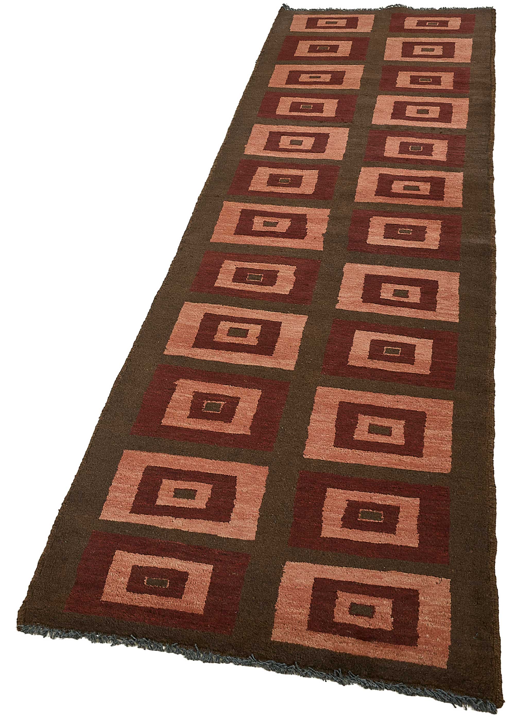 3x10 Brown Traditional Geometric Oushak Rug - 51414