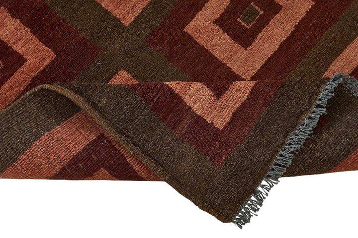 3x10 Brown Traditional Geometric Oushak Rug - 51414