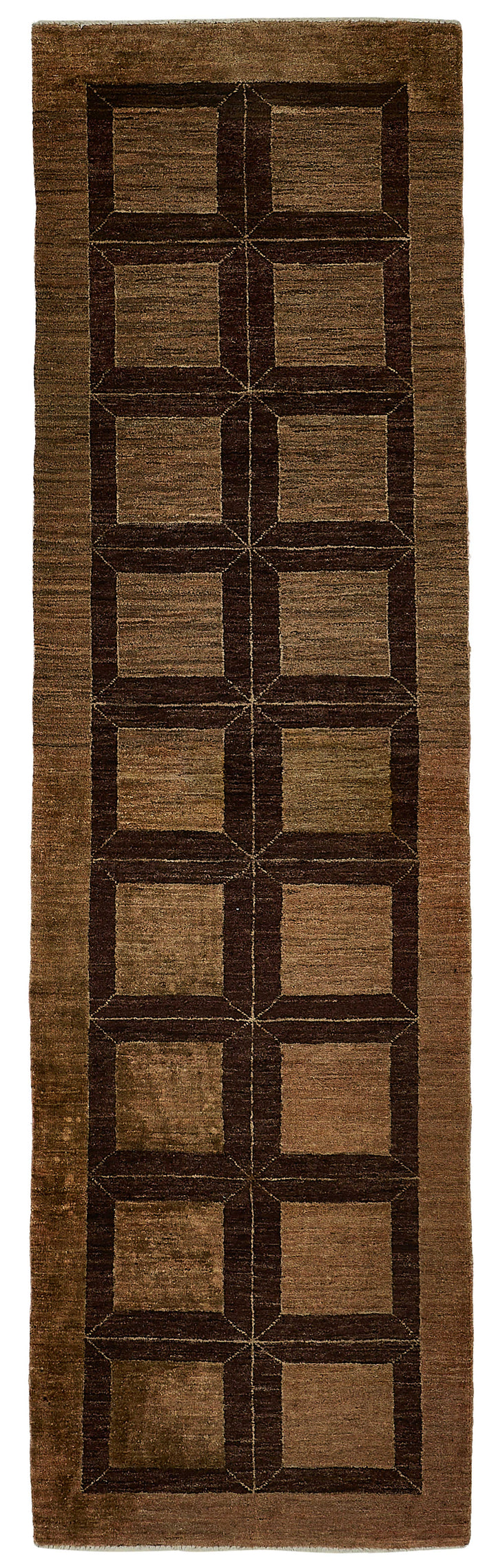 2x9 Brown Turkish Medallion Oushak Rug - 51415