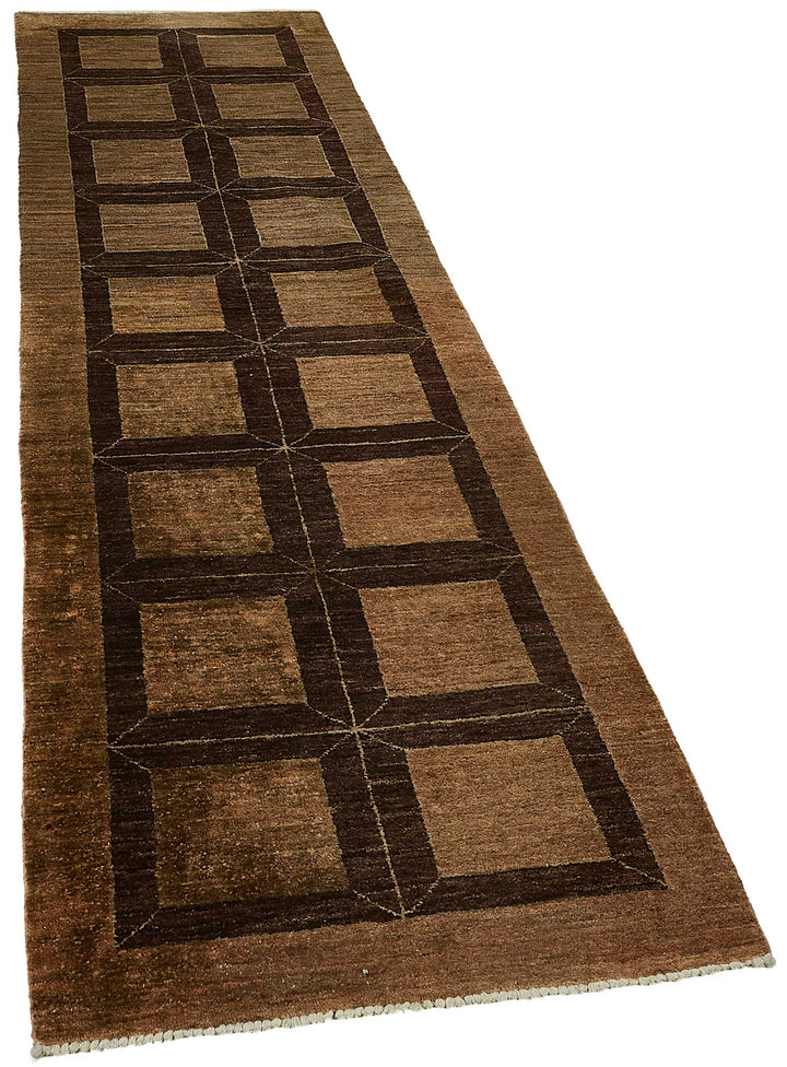 2x9 Brown Turkish Medallion Oushak Rug - 51415