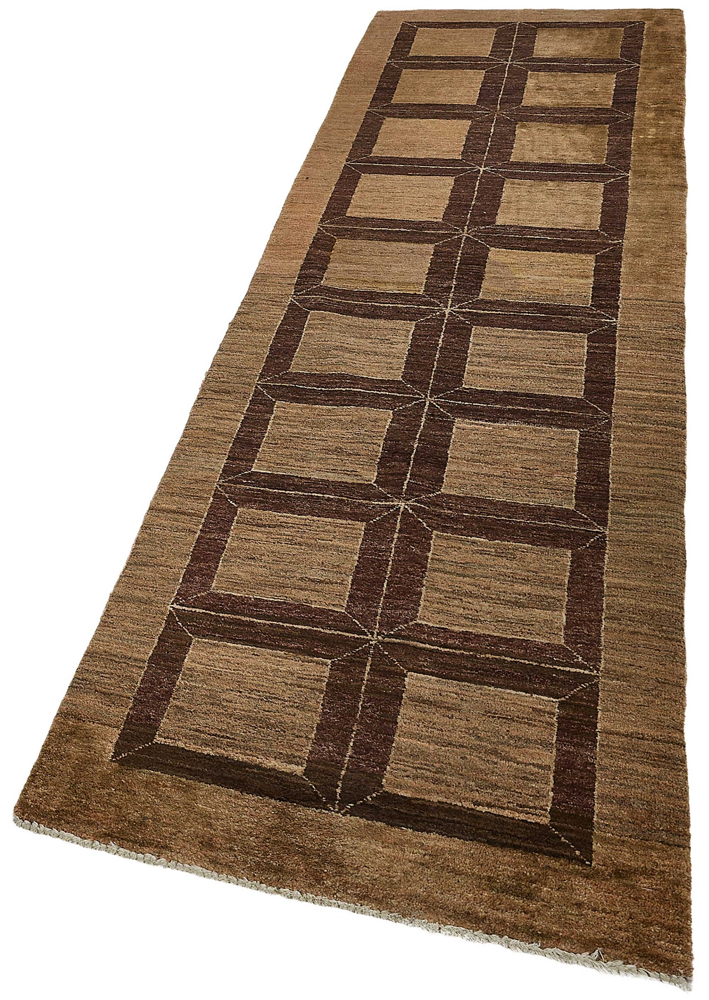 2x9 Brown Turkish Medallion Oushak Rug - 51415