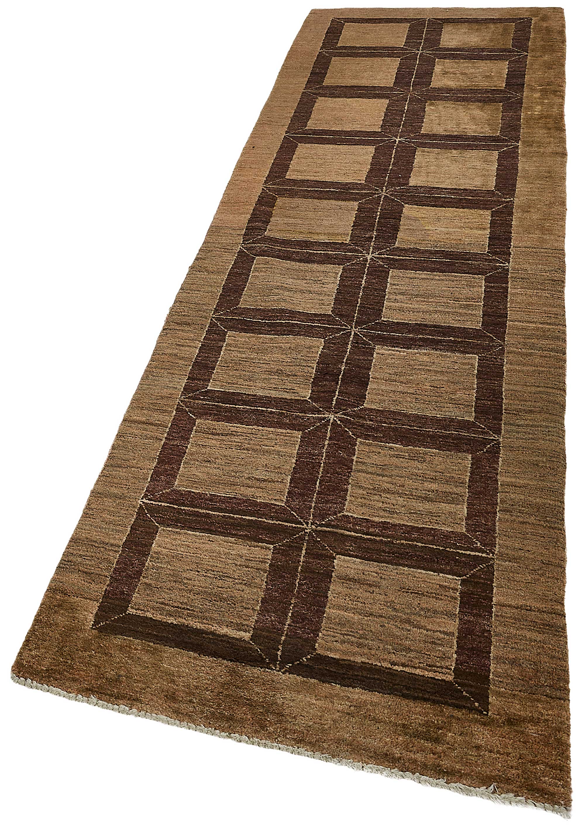 2x9 Brown Turkish Medallion Oushak Rug - 51415