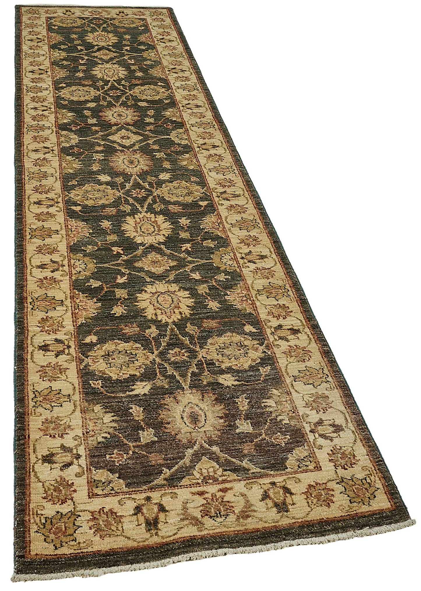3x10 Beige Traditional Floral Oushak Rug - 51417