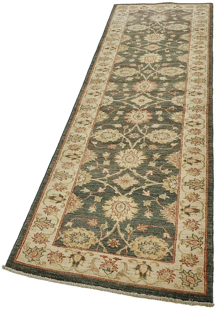 3x10 Beige Traditional Floral Oushak Rug - 51417