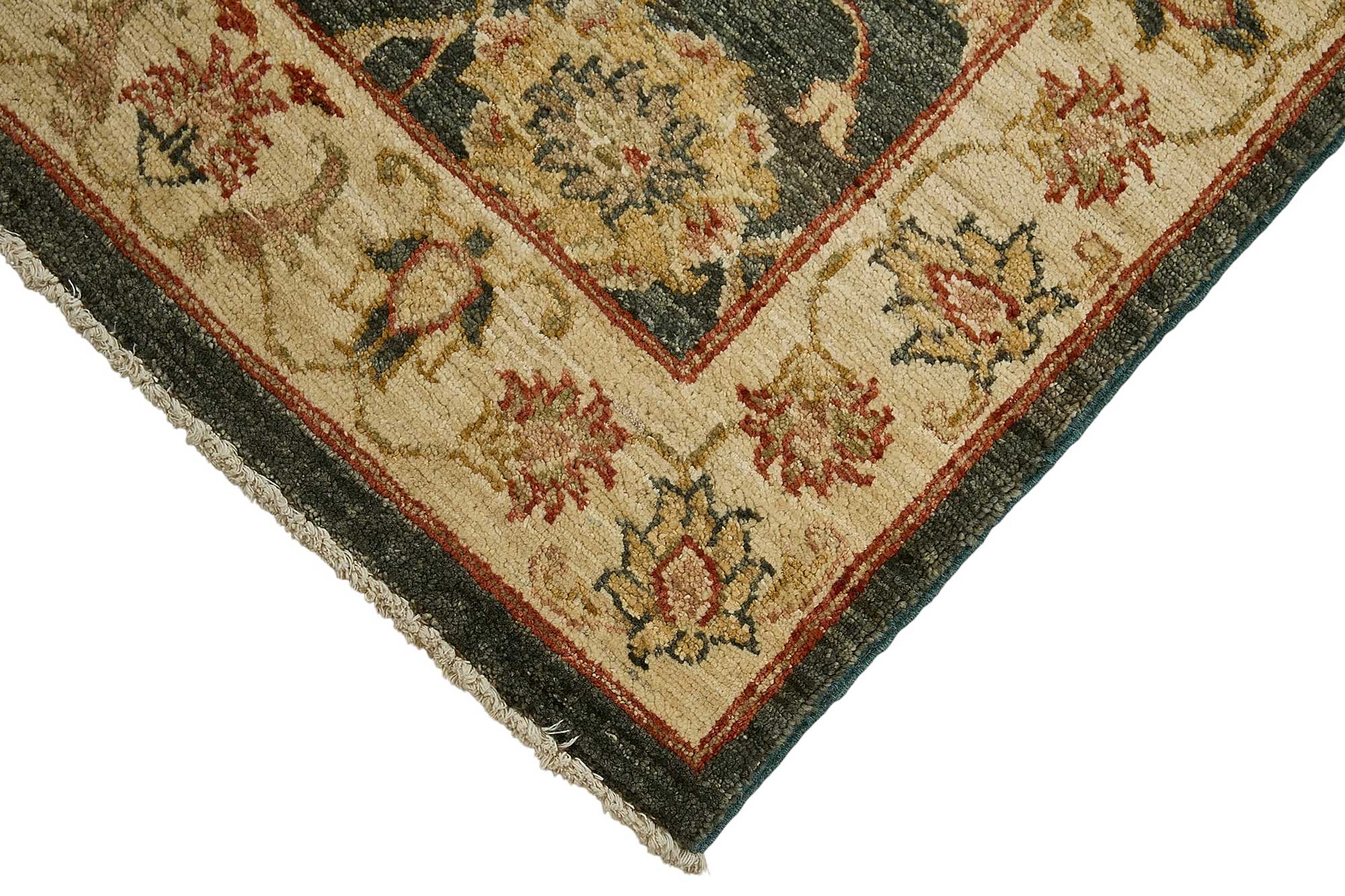 3x10 Beige Traditional Floral Oushak Rug - 51417