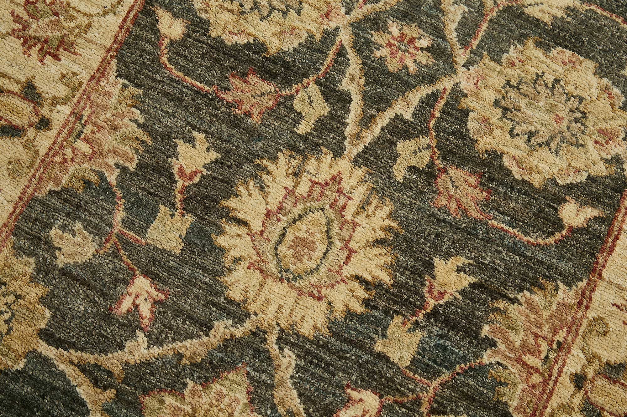 3x10 Beige Traditional Floral Oushak Rug - 51417