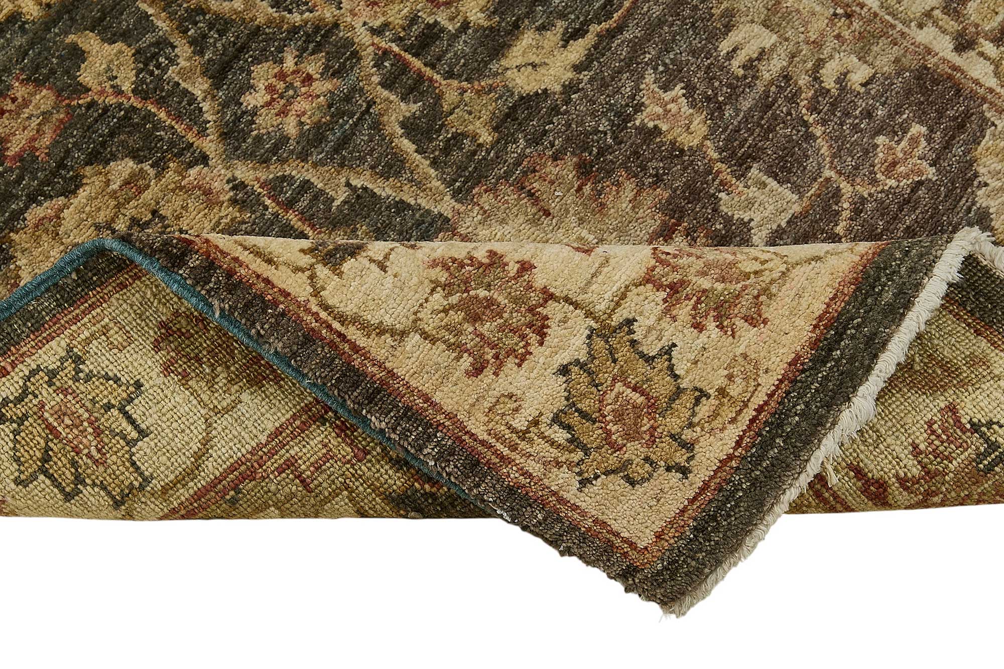 3x10 Beige Traditional Floral Oushak Rug - 51417