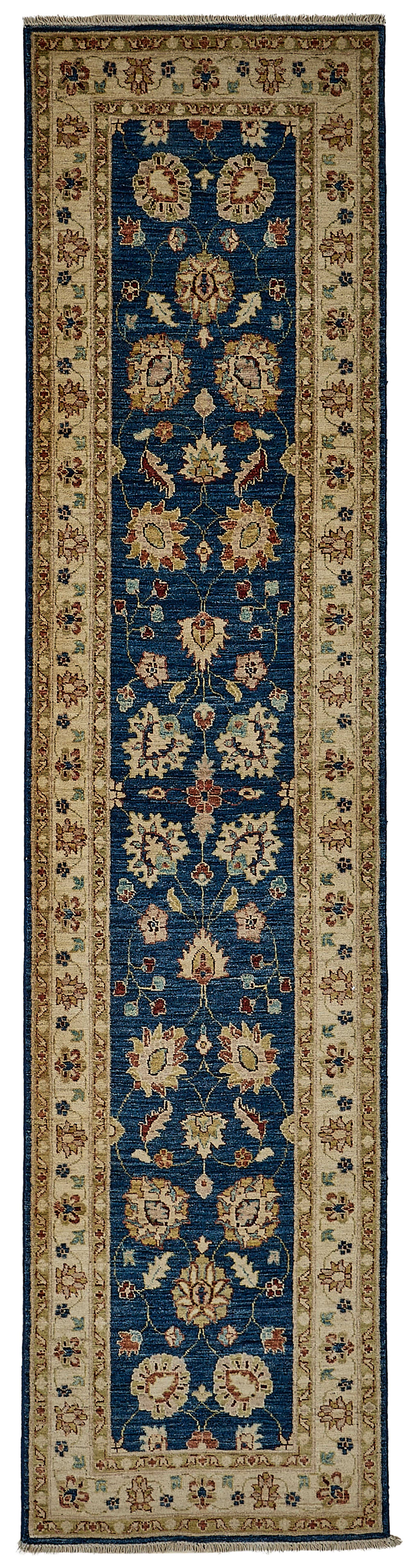 2x10 Beige Handmade Floral Oushak Rug - 51418