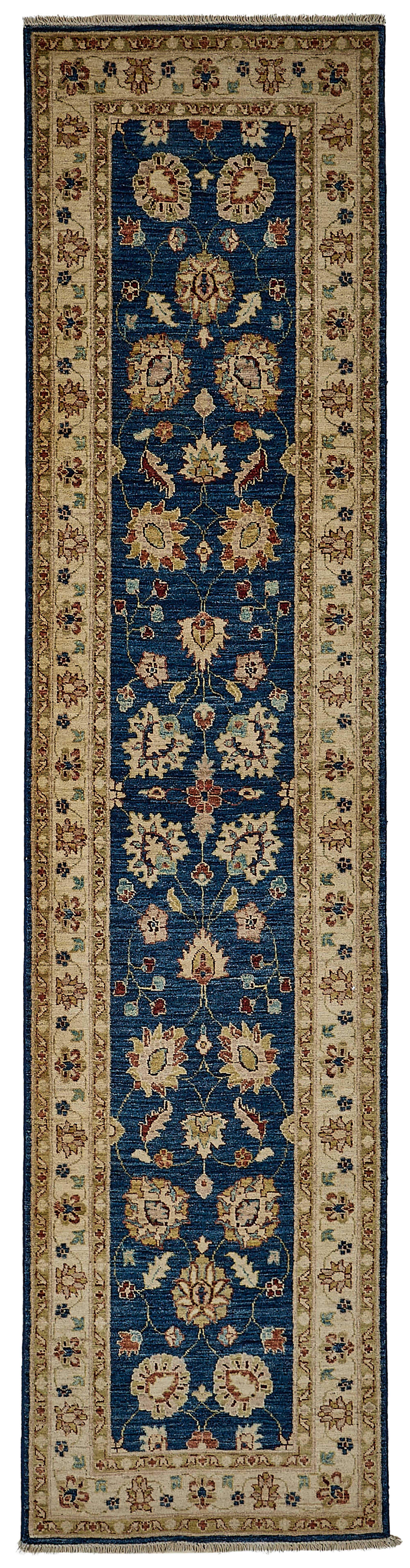 2x10 Beige Handmade Floral Oushak Rug - 51418