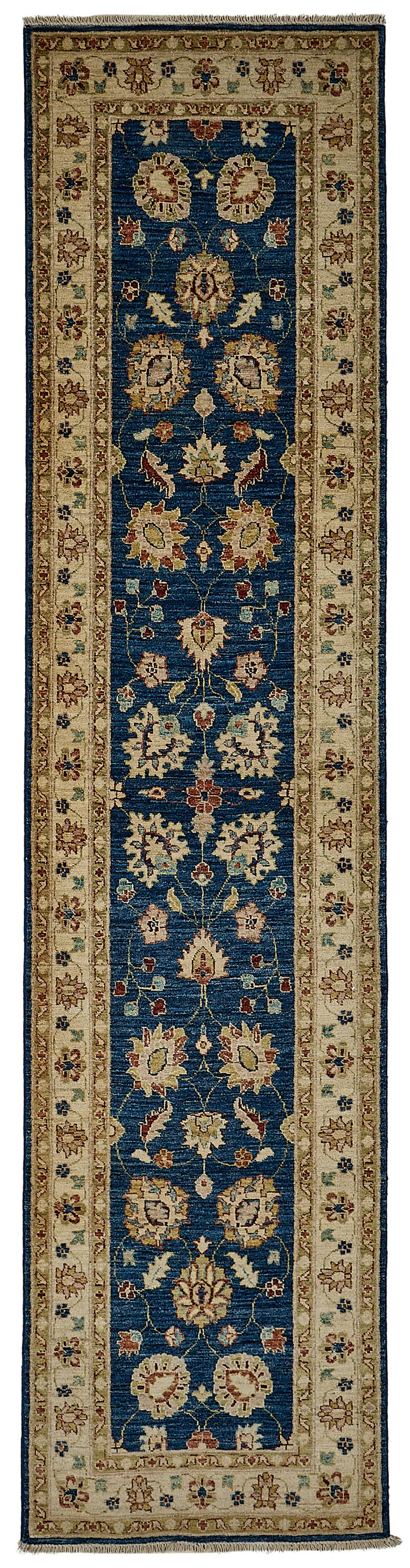2x10 Beige Handmade Floral Oushak Rug - 51418