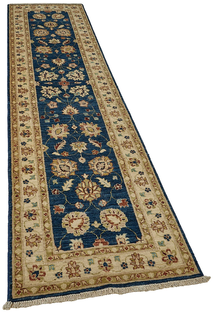 2x10 Beige Handmade Floral Oushak Rug - 51418