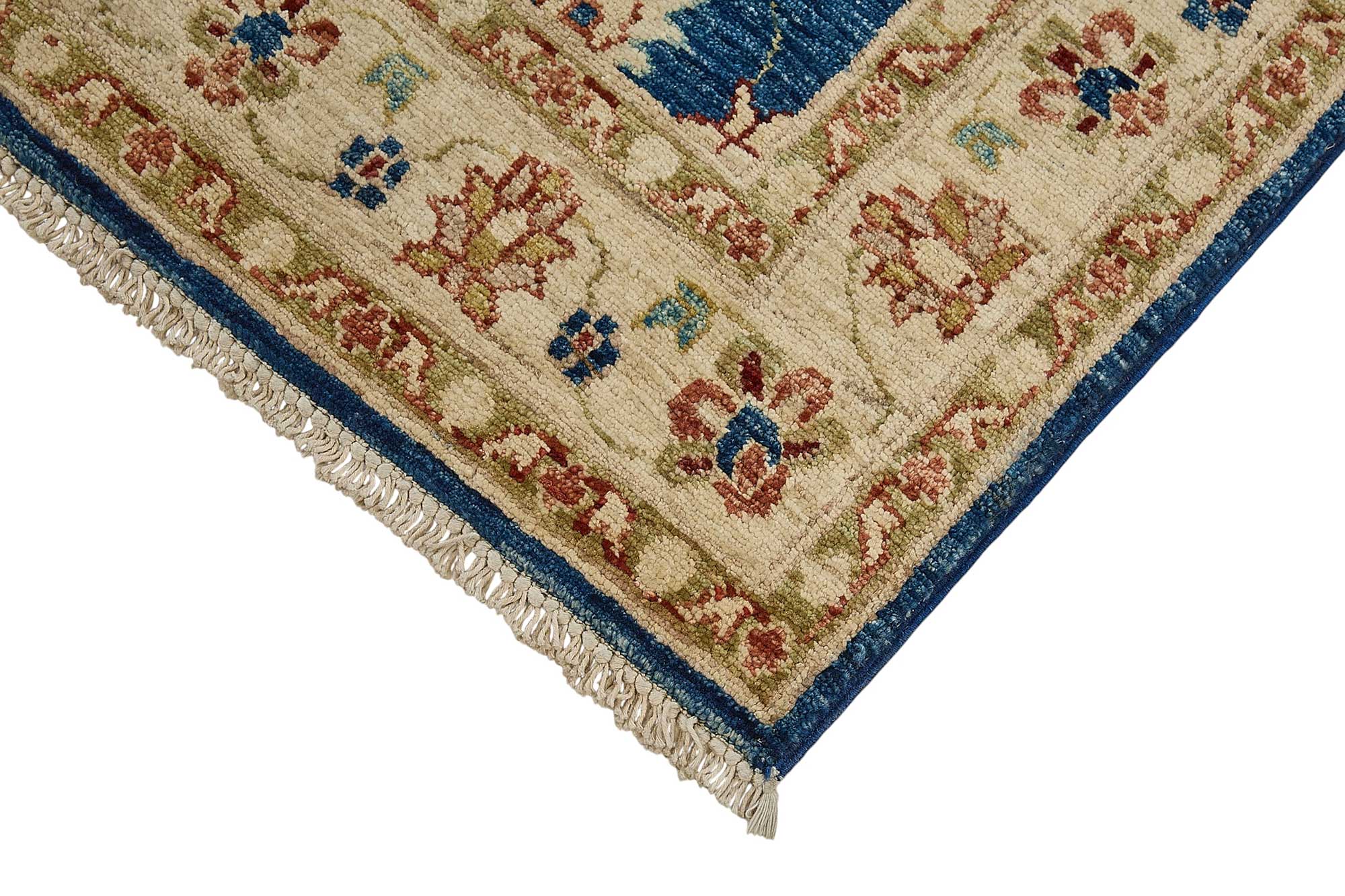 2x10 Beige Handmade Floral Oushak Rug - 51418
