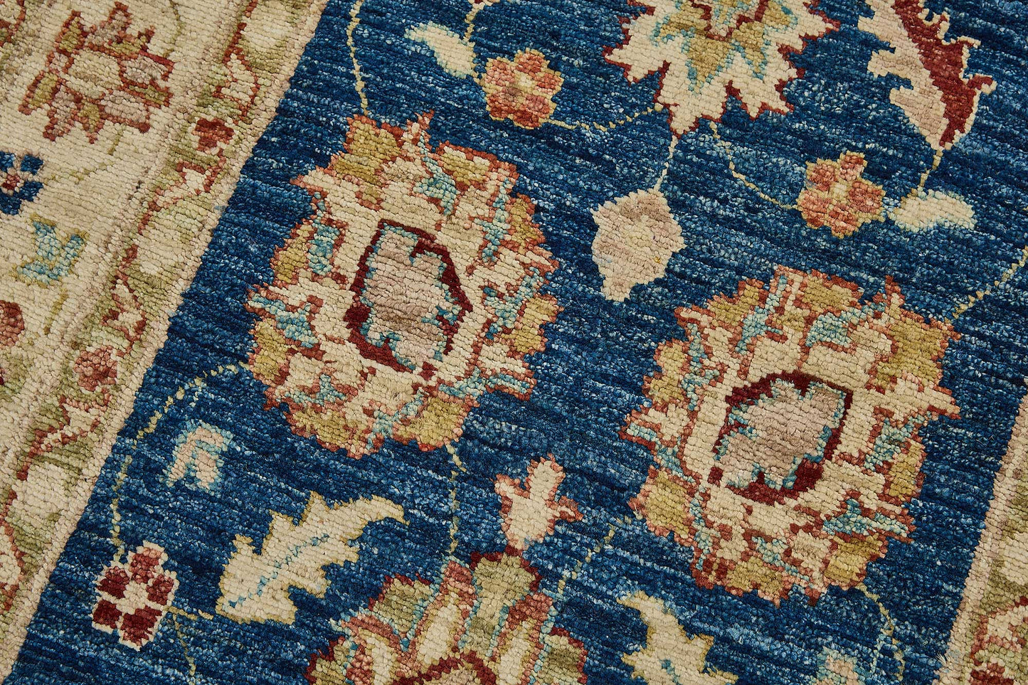 2x10 Beige Handmade Floral Oushak Rug - 51418