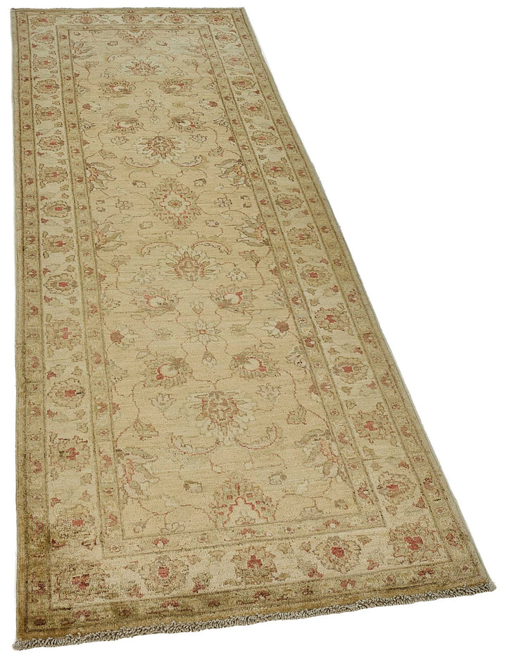 3x8 Beige Floral Medallion Oushak Rug - 51420
