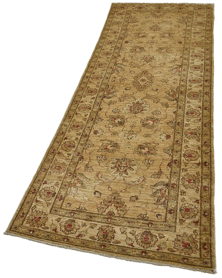 3x8 Beige Floral Medallion Oushak Rug - 51420