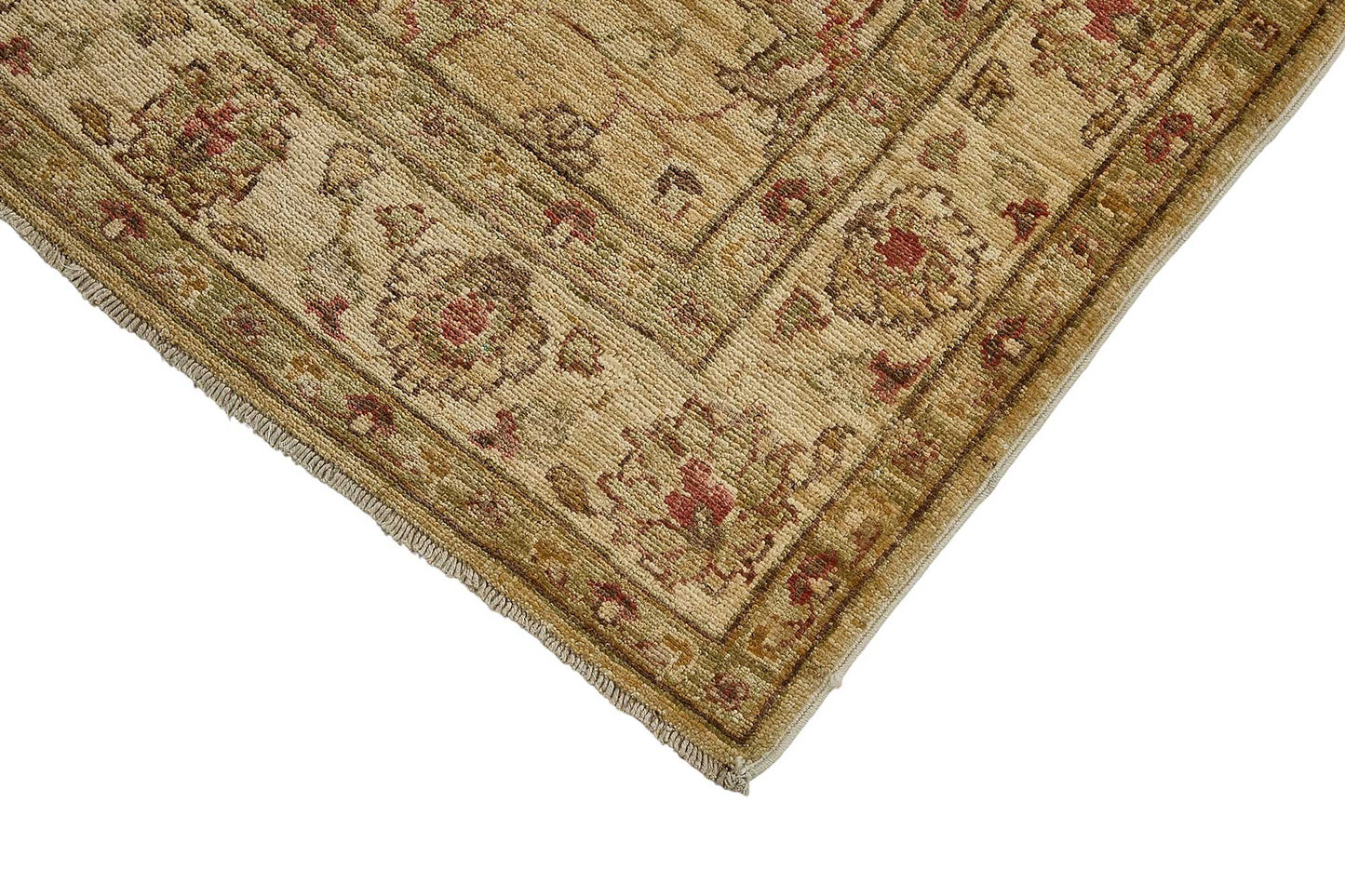 3x8 Beige Floral Medallion Oushak Rug - 51420