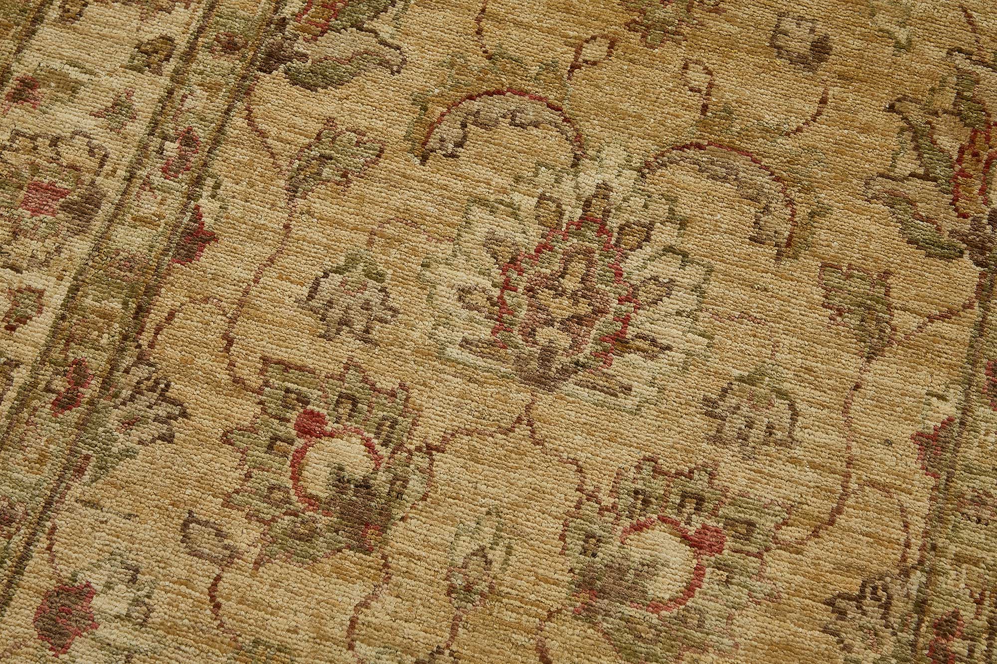 3x8 Beige Floral Medallion Oushak Rug - 51420