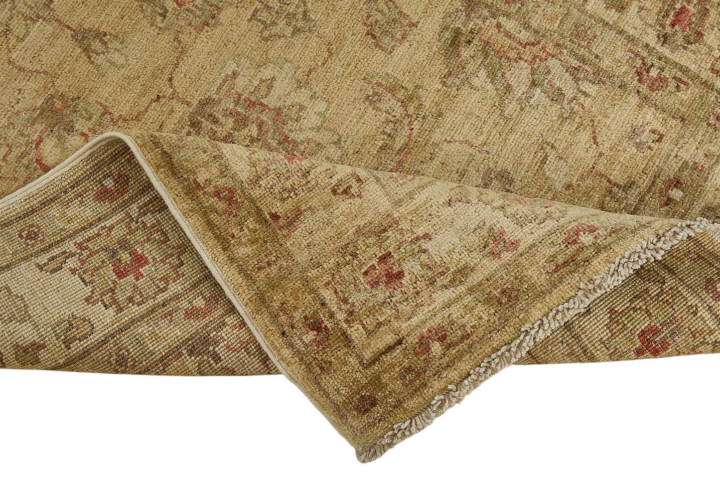 3x8 Beige Floral Medallion Oushak Rug - 51420