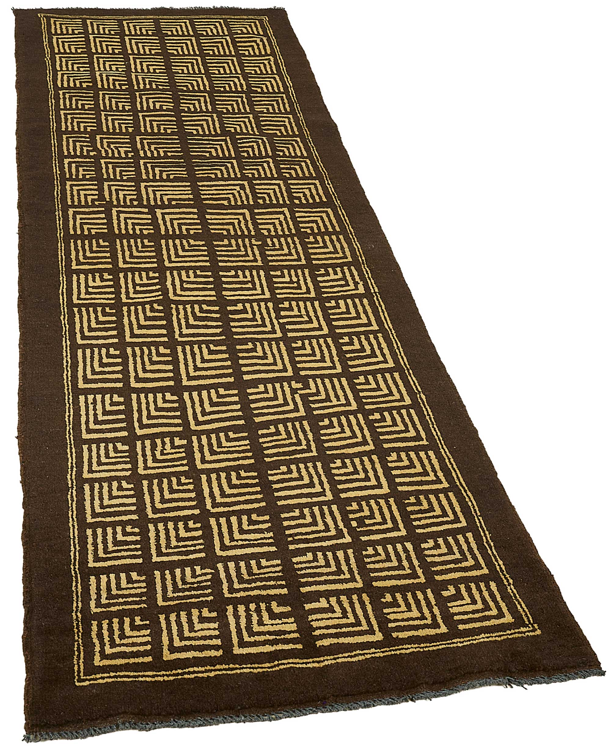 2x8 Brown Traditional Geometric Oushak Rug - 51422