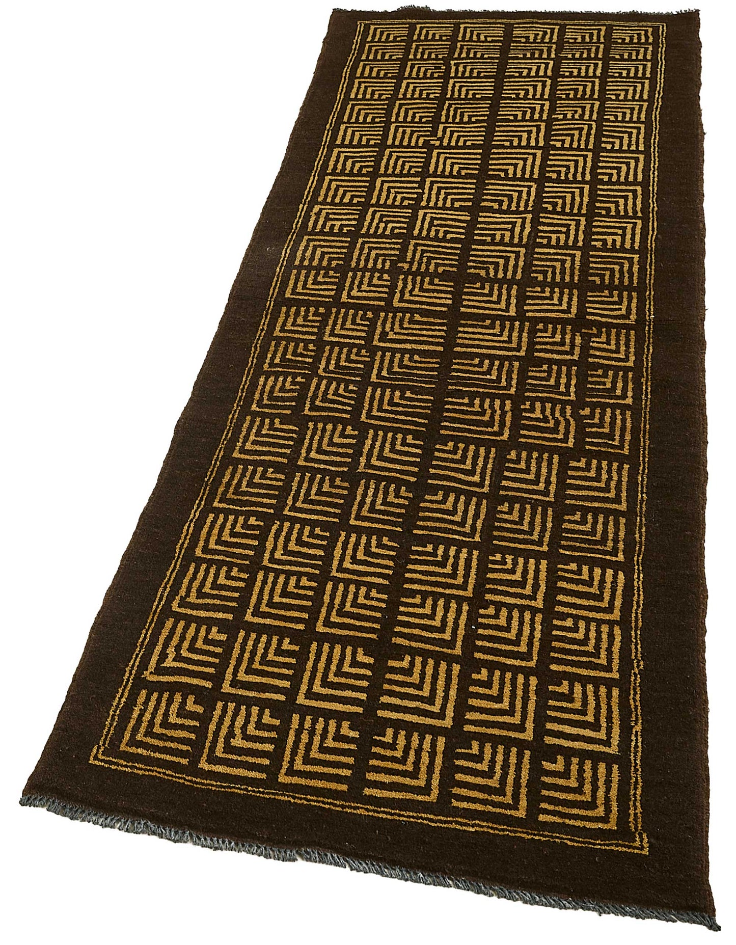 2x8 Brown Traditional Geometric Oushak Rug - 51422