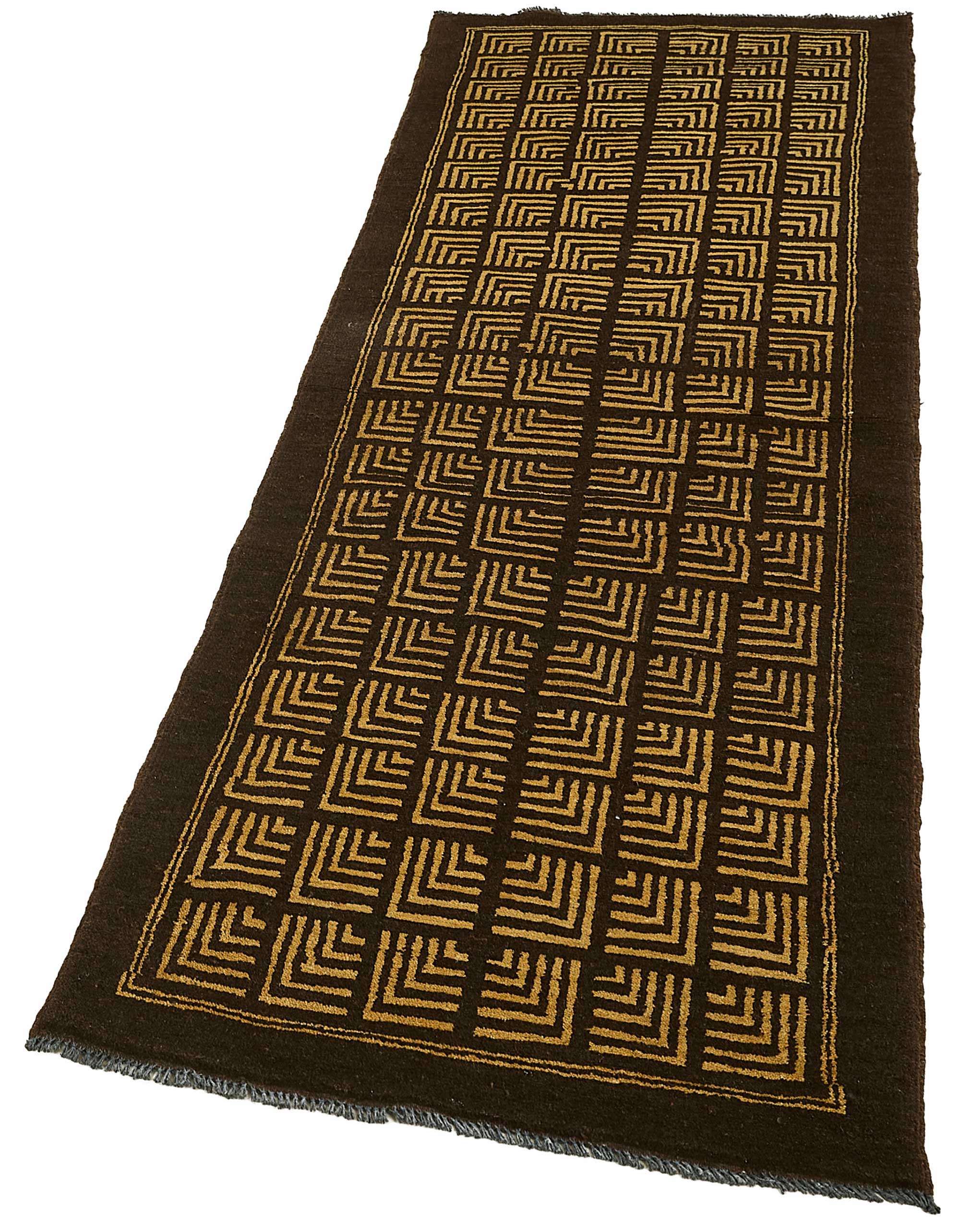 2x8 Brown Traditional Geometric Oushak Rug - 51422