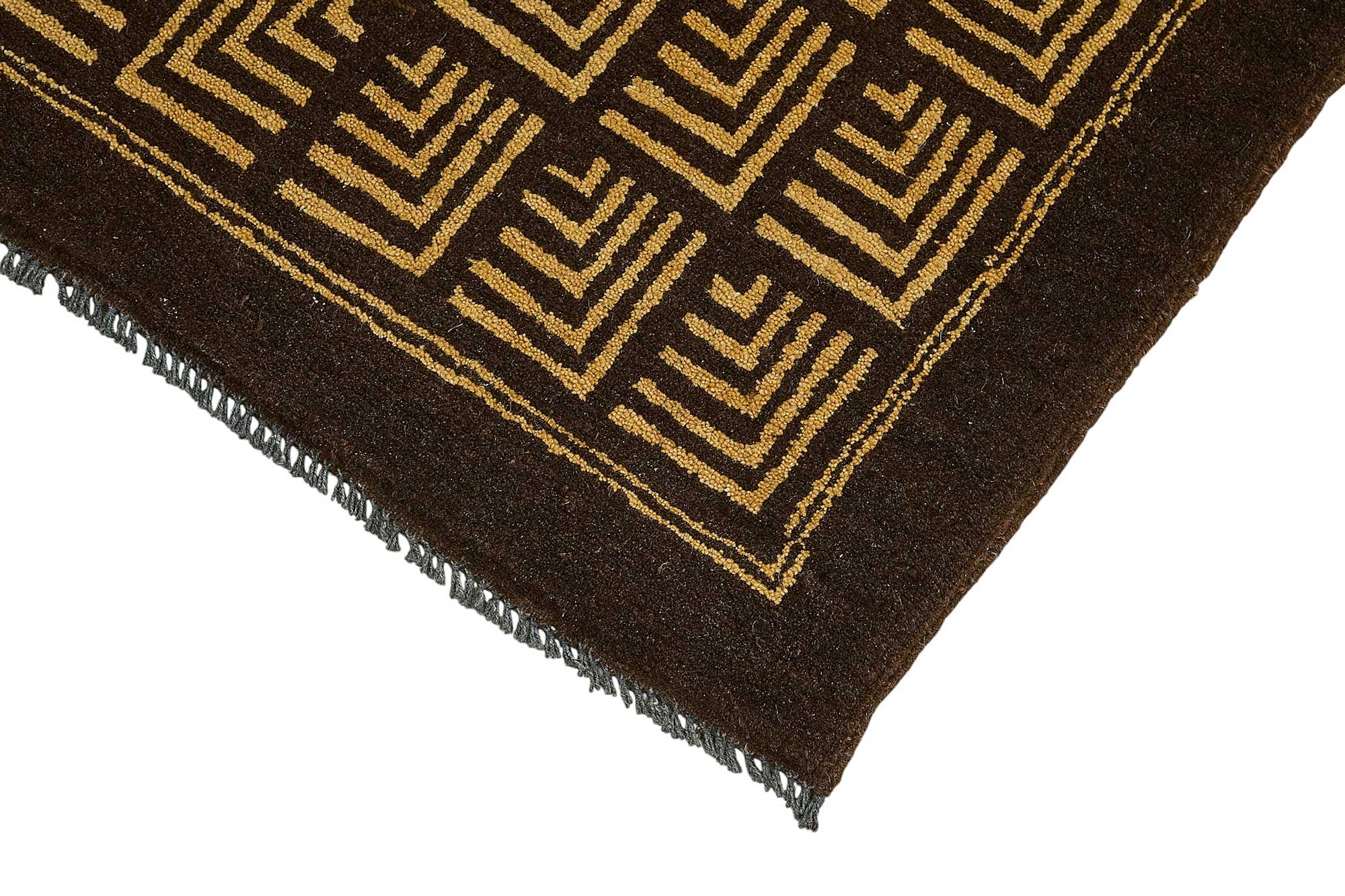 2x8 Brown Traditional Geometric Oushak Rug - 51422