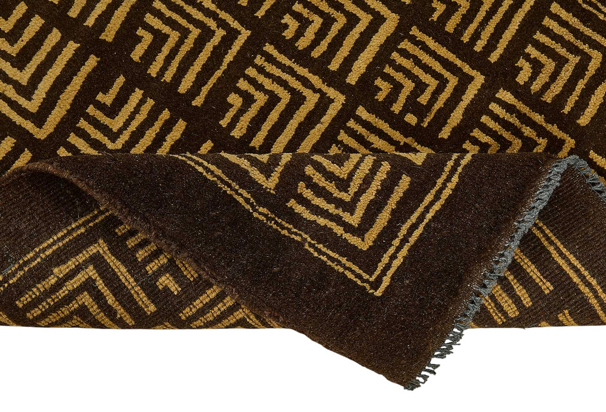 2x8 Brown Traditional Geometric Oushak Rug - 51422