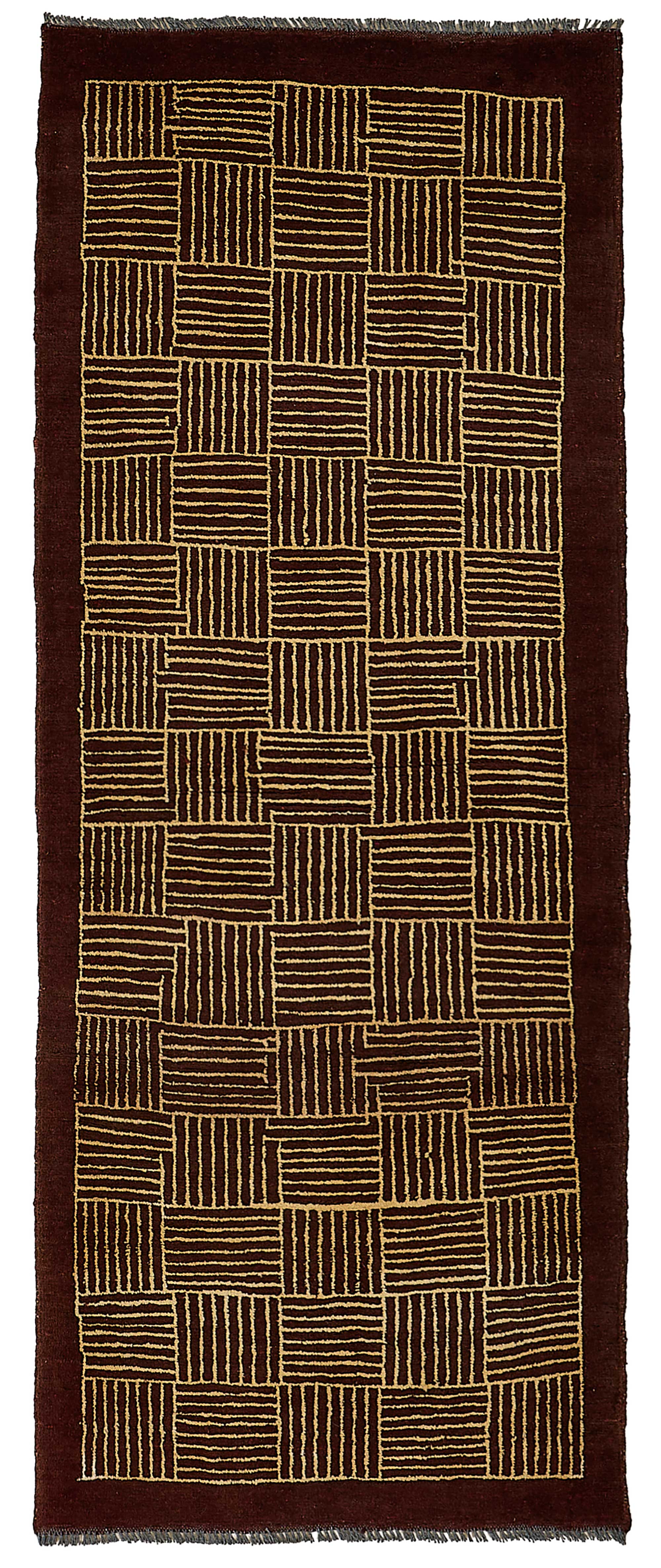 2x6 Brown Geometric Oushak Rug - 51424