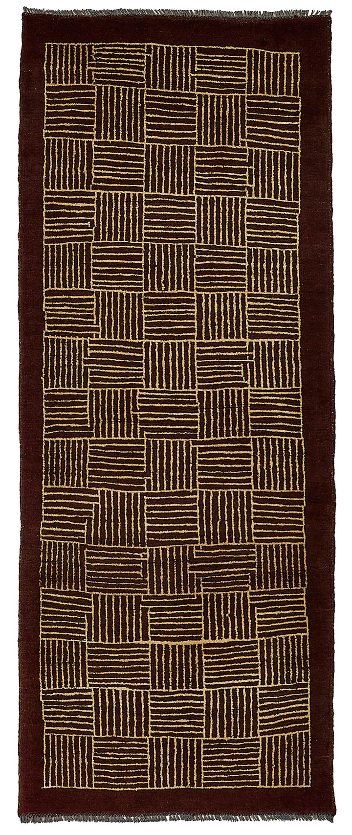 2x6 Brown Geometric Oushak Rug - 51424