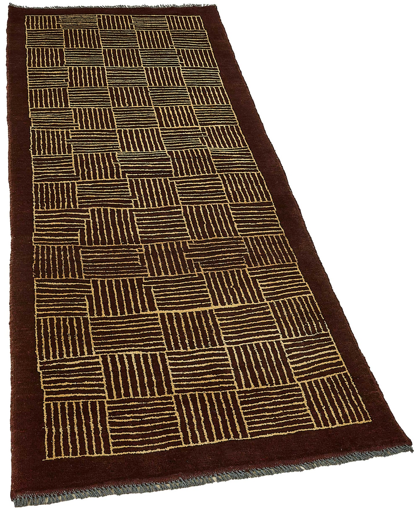 2x6 Brown Geometric Oushak Rug - 51424