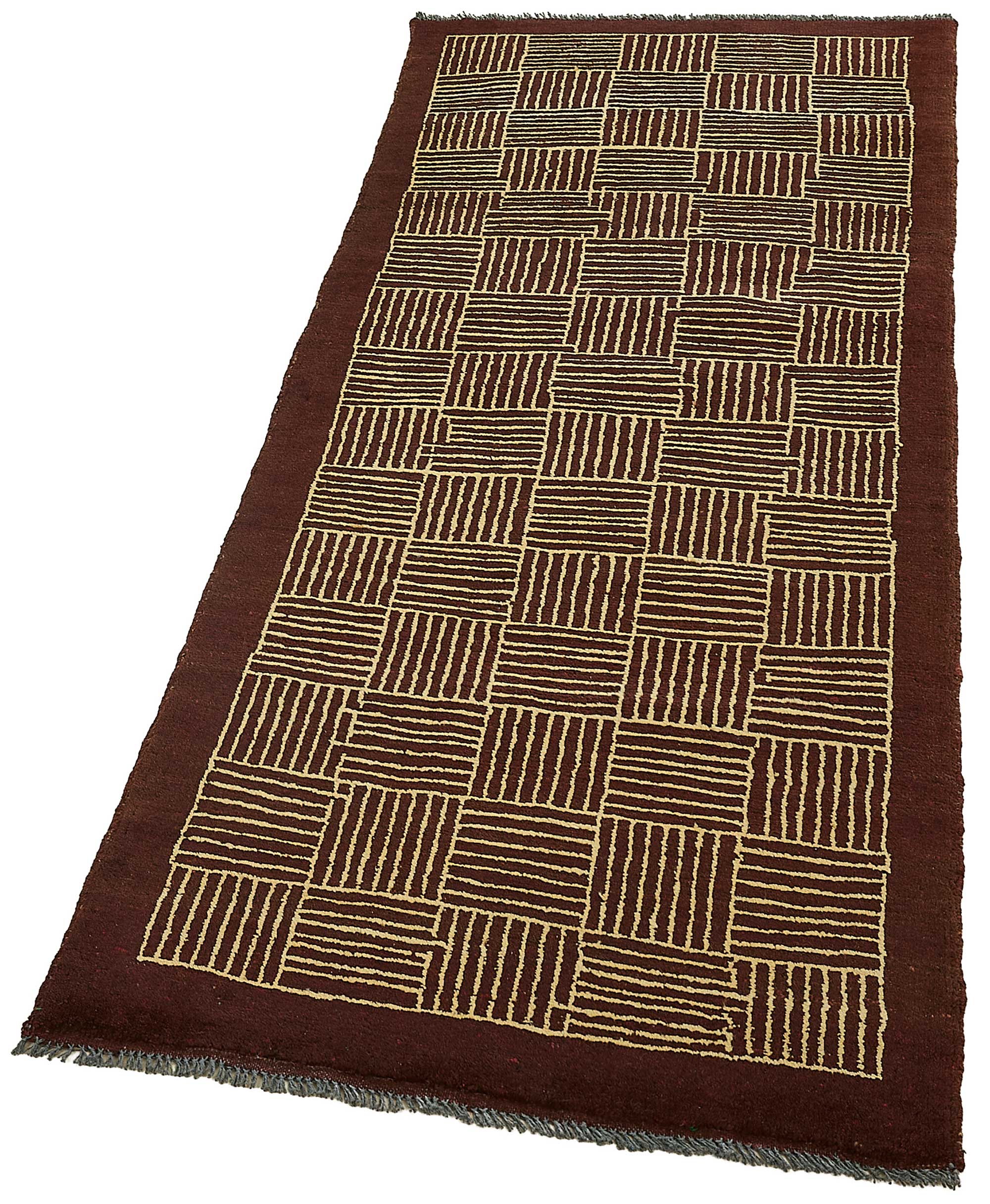 2x6 Brown Geometric Oushak Rug - 51424