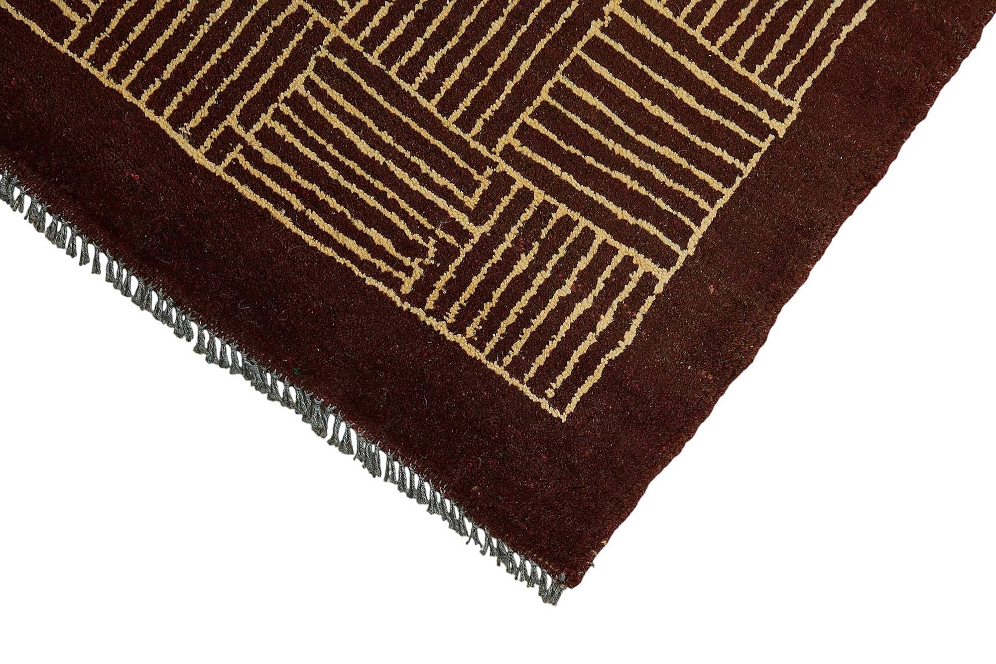 2x6 Brown Geometric Oushak Rug - 51424