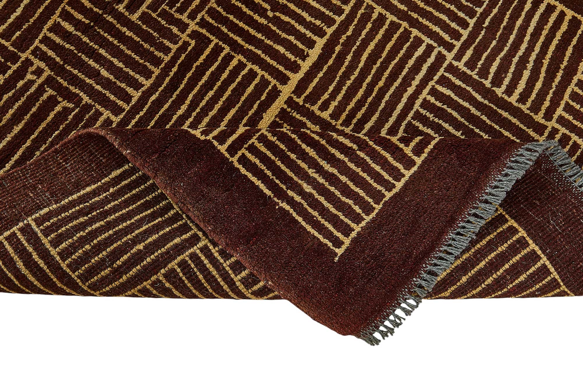 2x6 Brown Geometric Oushak Rug - 51424