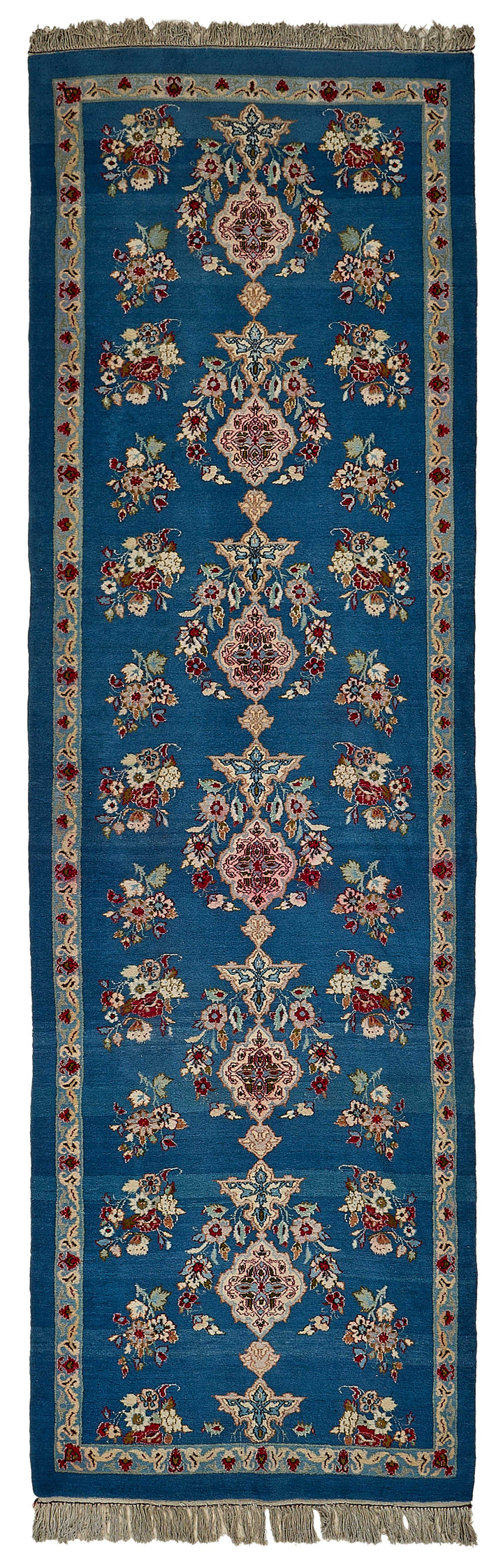 4x12 Blue Floral Medallion Oushak Rug - 51456