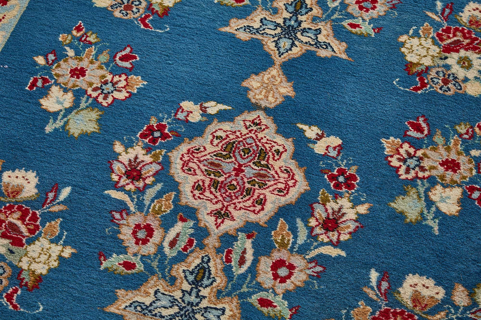 4x12 Blue Floral Medallion Oushak Rug - 51456