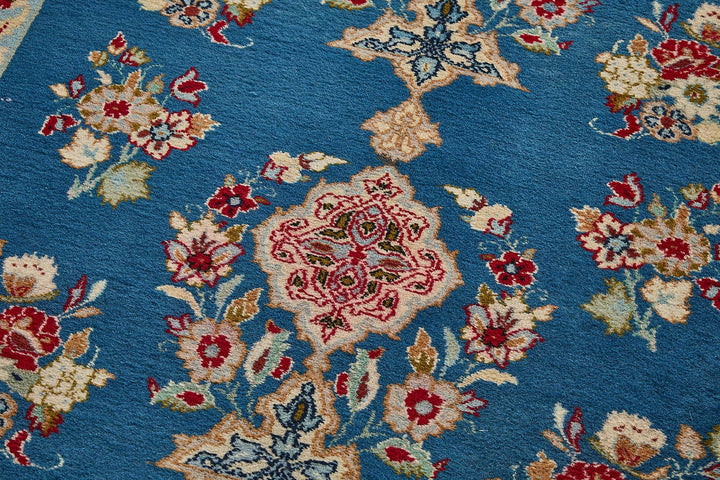 4x12 Blue Floral Medallion Oushak Rug - 51456