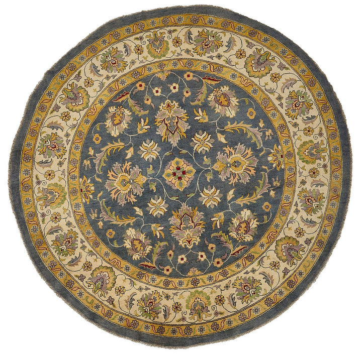 8x8 Beige Traditional Floral Oushak Rug - 51457