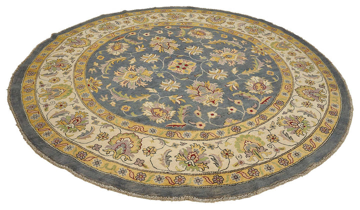 8x8 Beige Traditional Floral Oushak Rug - 51457