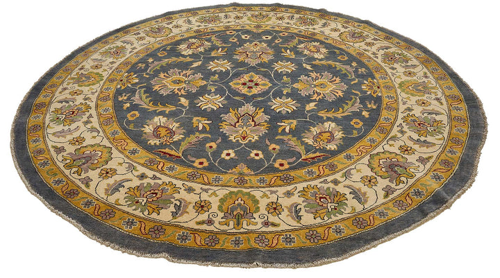 8x8 Beige Traditional Floral Oushak Rug - 51457