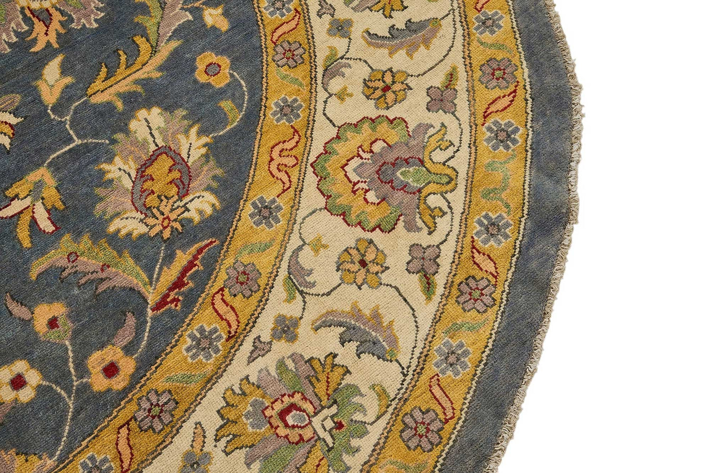 8x8 Beige Traditional Floral Oushak Rug - 51457