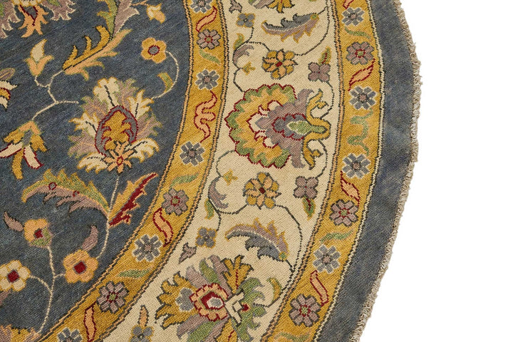 8x8 Beige Traditional Floral Oushak Rug - 51457