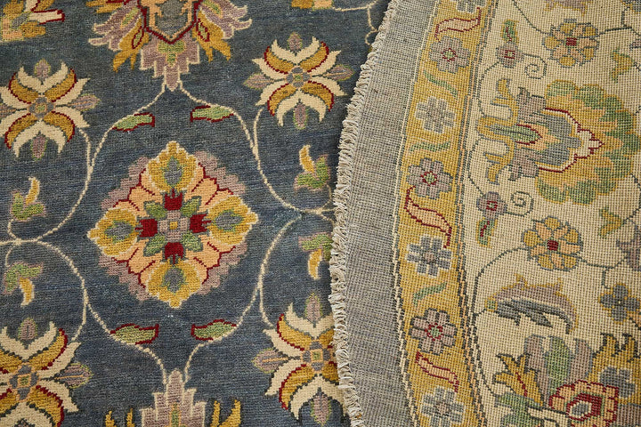 8x8 Beige Traditional Floral Oushak Rug - 51457