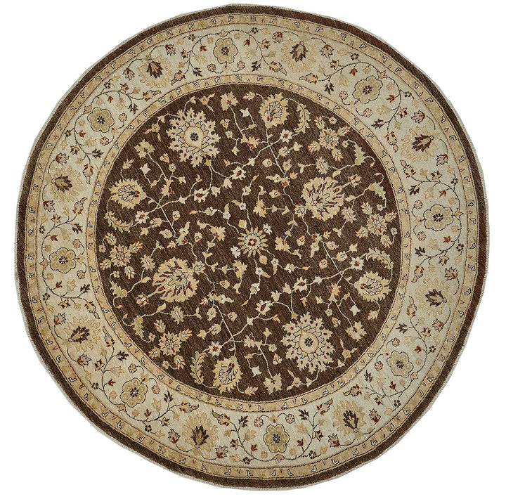 8x8 Beige Handmade Floral Oushak Rug - 51458