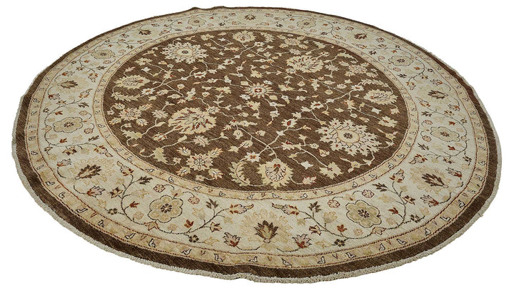 8x8 Beige Handmade Floral Oushak Rug - 51458