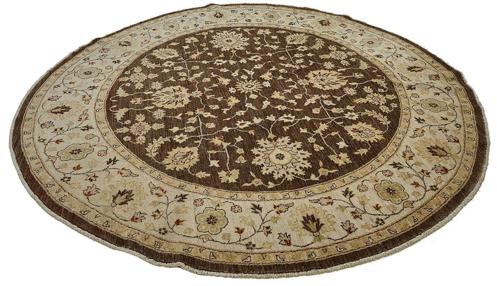 8x8 Beige Handmade Floral Oushak Rug - 51458